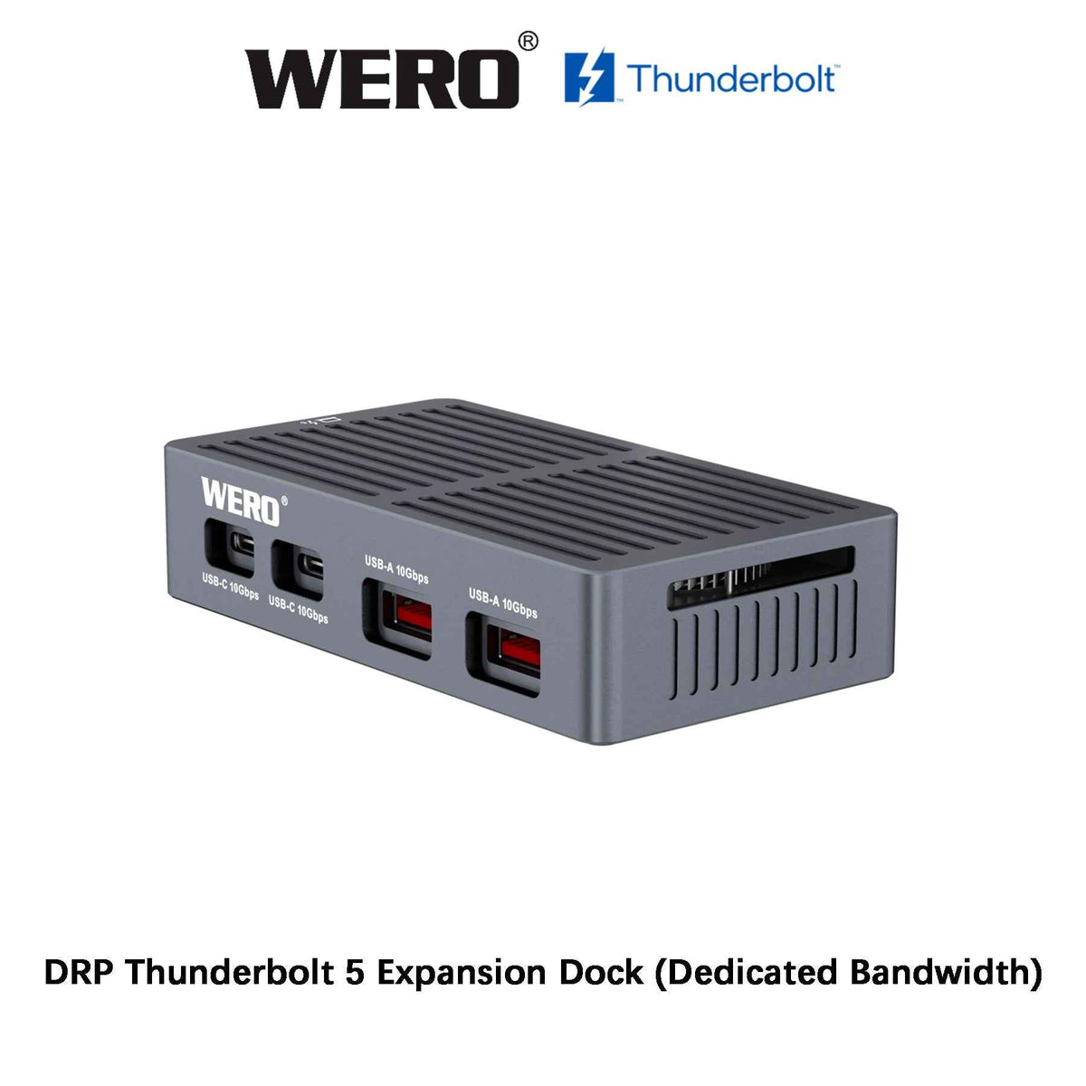 WERO DRP Thunderbolt 5 Dock – 3× USB-A + 2× USB-C + DP & HDMI 2.1, Independent Bandwidth Hub for Mac & PC, Dual 4K 60Hz