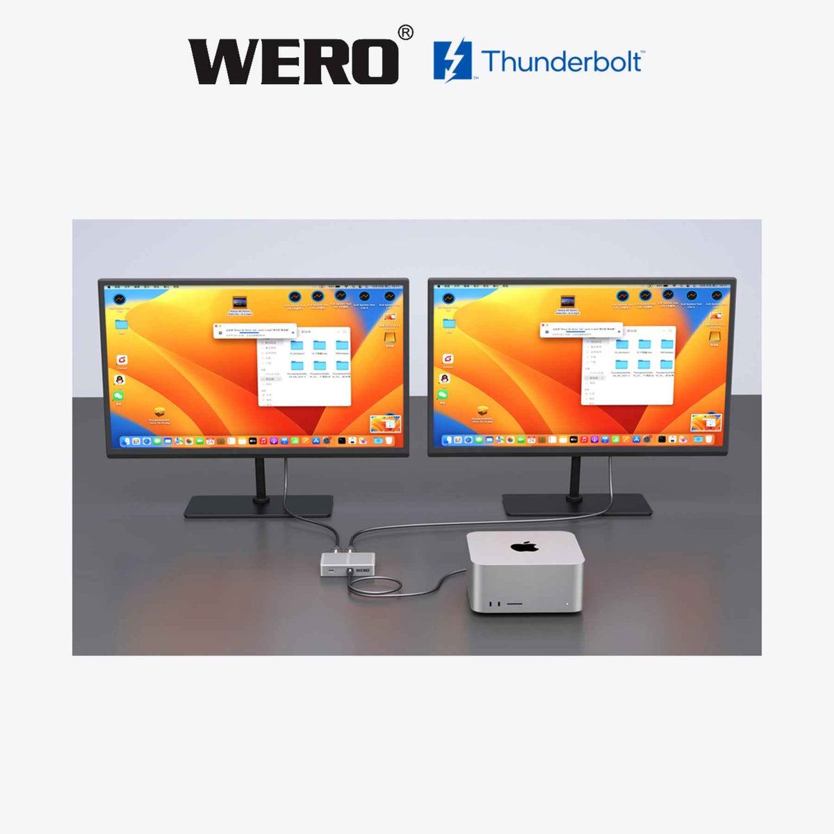 WERO Thunderbolt 5 Power-Free Dock | 3x DP 2.1, Built-in PCIe 5.0 SSD Enclosure, 7000MB/s, for Mac & Windows