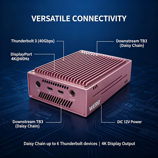 Aowell Thunderbolt 3 4-Bay M.2 NVMe SSD Gehäuse – 40 Gbit/s, bis zu 2800 MB/s, RAID