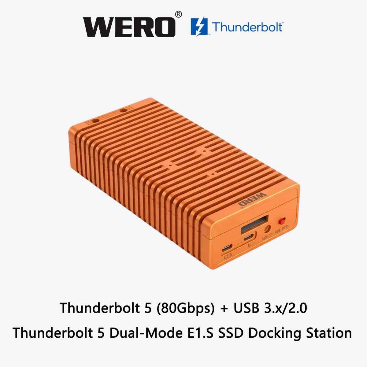 WERO Thunderbolt 5 SSD Enclosure – 6,000MB/s Portable NVMe M.2 Case with Active Cooling for Mac & PC